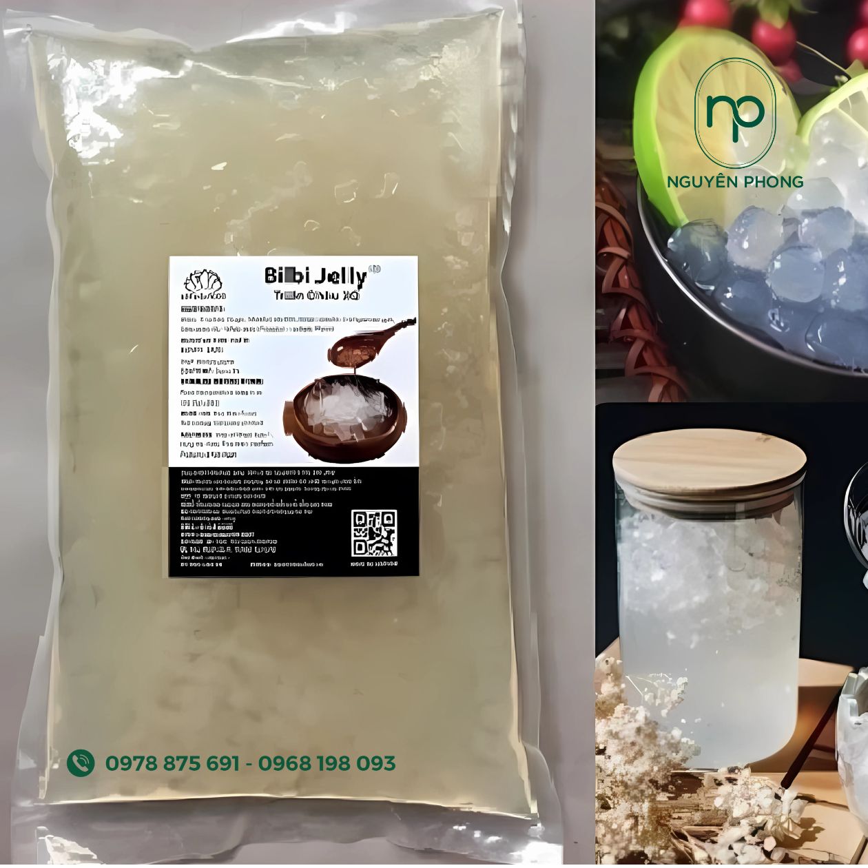 Mãu tem dán trân châu trắng giòn
